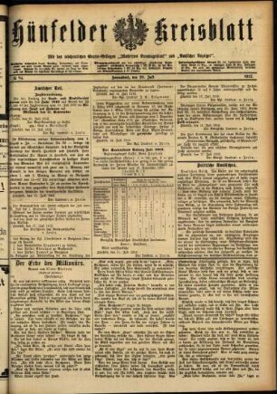 Ausgabe vom Samstag, den 20. Juli 1912.