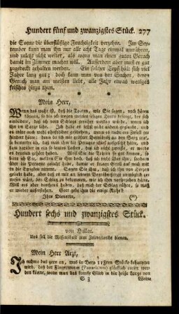 Hundert sechs und zwanzigstes Stück