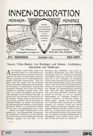 Neuere Villen-Bauten von Beutinger und Steiner, Architekten, Darmstadt und Heilbronn
