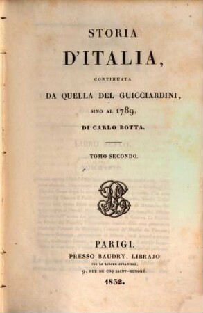 Storia d'Italia, continuata da quella del Guicciardini, sino al 1789. 2