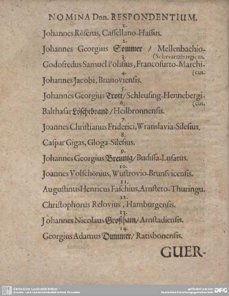 NOMINA Dnn. RESPONDENTIUM.