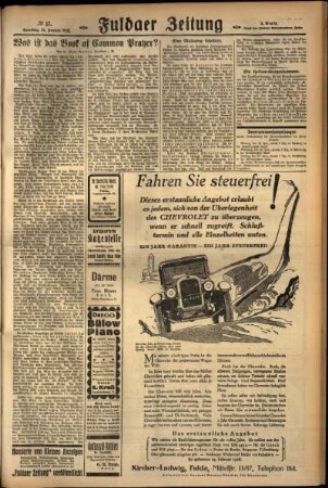 Zweite Ausgabe vom Samstag, den 21. Januar 1928.