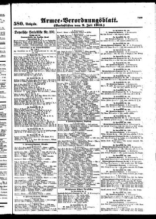 580. Ausgabe. Freitag, 9. Juli 1915