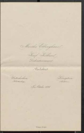 Privatschreiben an Luise von Seckendorff, geb. von Eyb