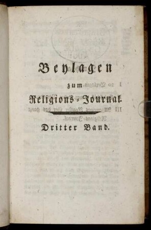 3: Religions-Journal / Beylagen