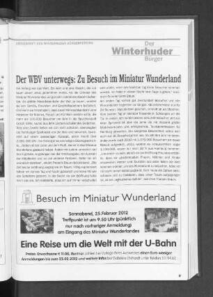 Der WBV unterwegs: Zu Besuch im Miniatur Wunderland