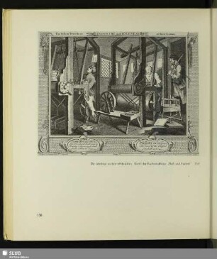 Die Lehrlinge an ihren Webstühlen. Blatt I der Kupferstichfolge „Fleiß und Faulheit“, 1747