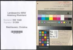 Entnazifizierung Christine Baerhausen , geb. 23.12.1914 ()