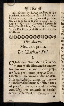 162-170, Meditatio prima, de Charitate Dei.