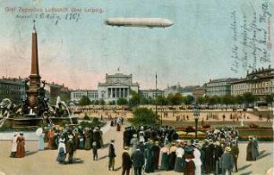 Graf Zeppelins Luftschiff über Leipzig