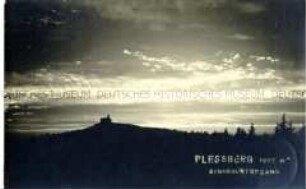 Ansicht des Plessberges bei Sonnenuntergang