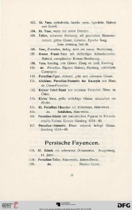 Persische Fayencen (Nr. 118-128)