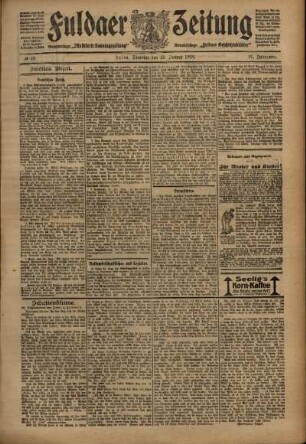 Zweite Ausgabe vom Dienstag, den 25. Januar 1910.