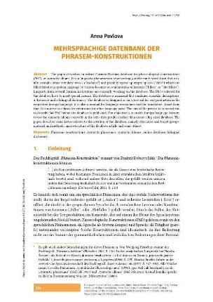 Mehrsprachige Datenbank der Phrasem-Konstruktionen