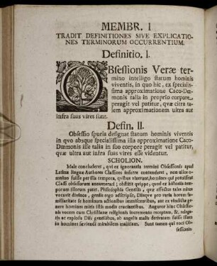 Membr. I. Tradit Definitiones Sive Explicationes Terminorum Occurrentium. - Membrum III. Sistit observationes Indubias.