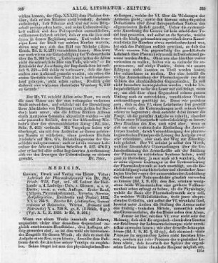 Vogt, P. F. W.: Lehrbuch der Pharmakodynamik. 3. Aufl.. Bd. 1-2. Giessen: Heyer 1832 Bd. 1. Allgemeine Pharmakodynamik, Narcotia, Nervina, Antiphlogistica, Excitantia und Tonica Bd. 2. Antiseptica, Gummiresinosa et Balsamica, Wärme, Reslventia, Aromata und Nutrientia