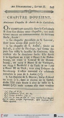 Chapitre douzieme: Anciennes Chapelles & Autels de la Cathédrale