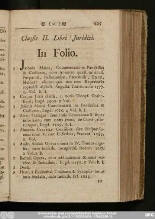 Classis II. Libri Iuridici.