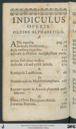Indiculus Operis Ordine Alphabetico.