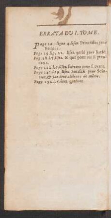 Errata du I. tome
