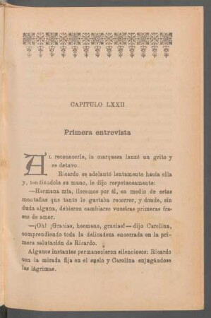Capítulo LXXII - Primera entrevista