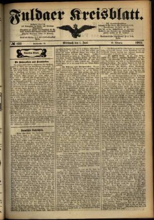 Zweite Ausgabe vom Mittwoch, den 01. Juni 1910.