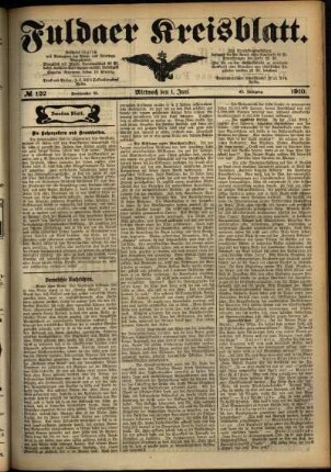 Zweite Ausgabe vom Mittwoch, den 01. Juni 1910.