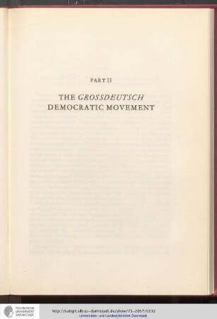 Part II. Die Großdeutsch Democratic Movement