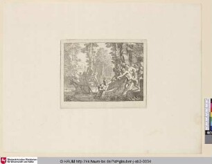 [Der ins Wasser gefallene Satyr wird gerettet; Satyr, fallen in the water, is rescued]