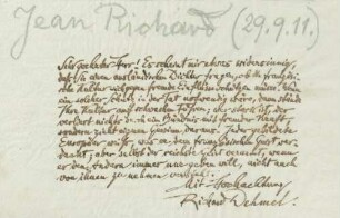 Brief an Jean Richard