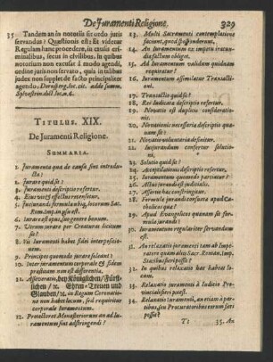 Titulus XIX. De Juramenti Religione.