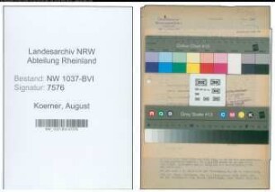 Entnazifizierung August Koerner , geb. 24.06.1906 (Telegr.Werkfuehrer)