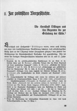 II. Zur politischen Vorgeschichte.