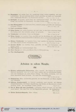 Arbeiten in edlem Metalle (Nr. 254-347)