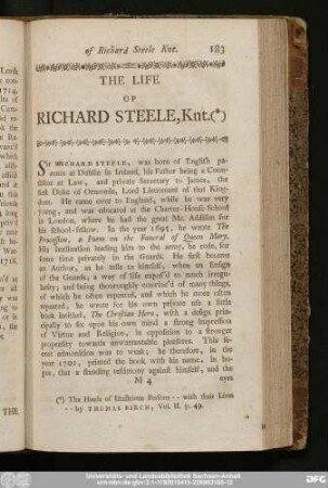 The Life Of Richard Steele, Knt.