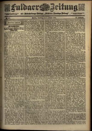 Zweite Ausgabe vom Samstag, den 06. Oktober 1900.