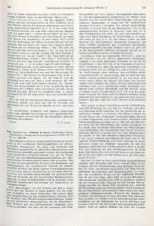 349-351 [Rezension] Rad, Gerhard von, Weisheit in Israel