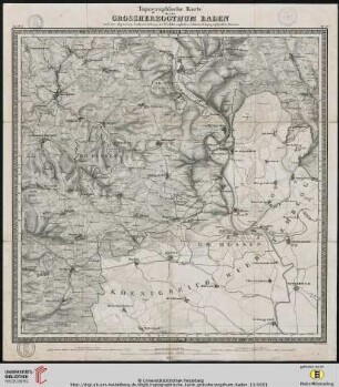 Blatt 13: Topographische Karte über das Grossherzogthum Baden: nach der allgemeinen Landesvermessung des Großherzoglichen militairisch topographischen Bureaus: Mosbach