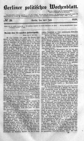 No 28, 14. Juli 1838