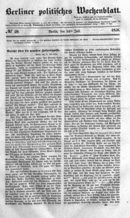 No 28, 14. Juli 1838