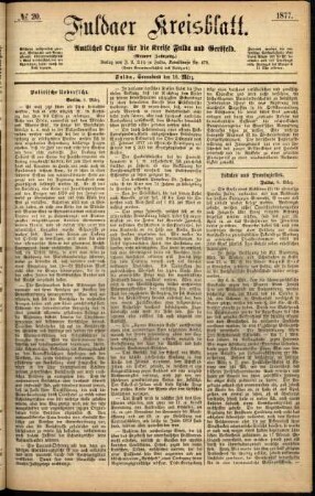 Ausgabe vom Samstag, den 10. März 1877.