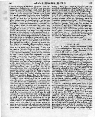 Schilling, F. A.: Animadversiones criticarum ad Ulpiani fragmenta. Leipzig: Barth 1830