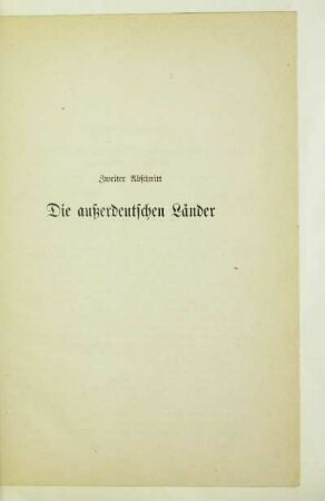 Zweiter Abschnitt Die außerdeutschen Länder