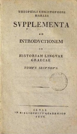 Supplementa ad introductionem in historiam linguae Graecae, 2
