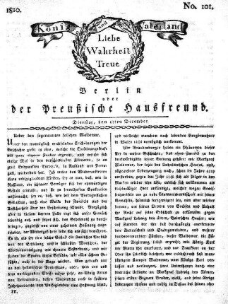 No. 101., 18ten December 1810