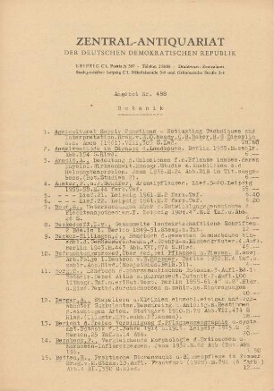 Nr. 488: Botanik