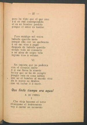Que lindo tiempo era aquel : A mi china