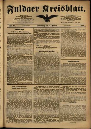 Ausgabe vom Donnerstag, den 16. Januar 1908.