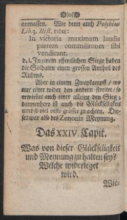 Das XXIV. Capit. Was von dieser Glückseligkeit und Meynungen zu halten sey? Welche widerlegt wird