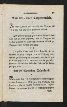 79-79, Aus der ebenen Trigonometrie.